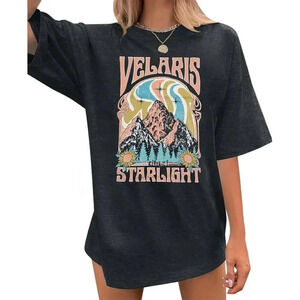 women's Polyester  blend Vintage TShirt Velaris City of Starlight Shirt Book